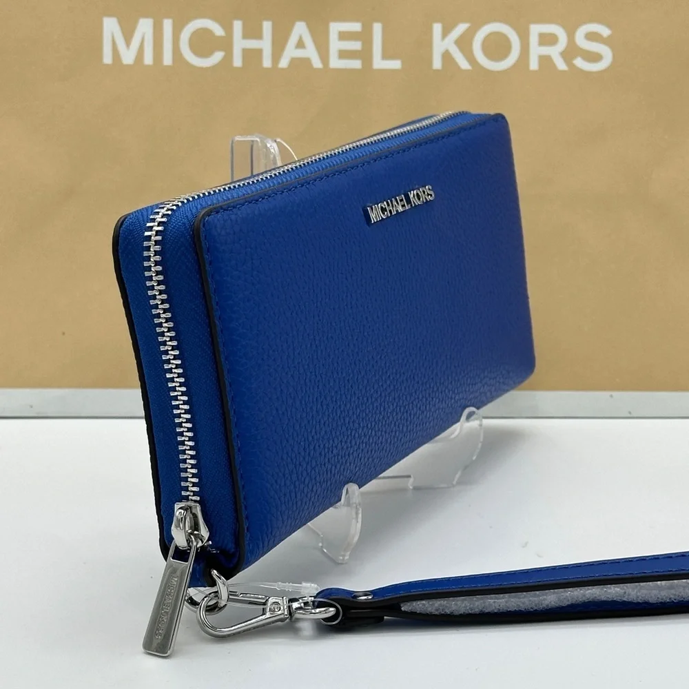 MICHAEL KORS Jet Set Travel Continental Zip Galaxy Blue color